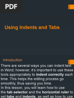 Using Indents and Tabs