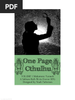 One Page Cthulhu Volume 1 Miskatonic Tunnels