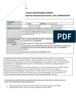 3ro Medio Unidad 2 Guía 1 Lenguaje - Elaborar y Comunicar Interpretaciones Literarias Introducción