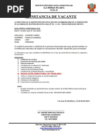 CONSTANCIA DE VACANTE Primaria y Secundaria