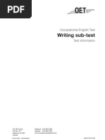 Writing Sub-Test: Occupational English Test Test Information