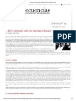 Miller - Efecto Retorno Sobre Las Psicosis Ordinarias - Revista Consecuencias - Instituto Clínico de Buenos Aires