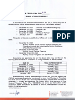 Ipophl Memorandum Circular No. 2020-046, Ipophl Holiday Schedule