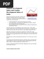 Human Development Index and Gender Development Index of India