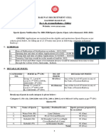 Notification For Sports Quota (Open Advt.) For 2021-22