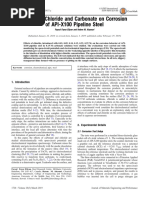 Effects of Chloride and Carbonate On Corrosion of API-X100 Pipeline Steel