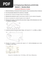 21CIV24 Module 3 QB - Centroid & Moment of Inertia