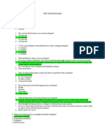 Test Questionnaire (Group 1-10)