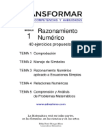 Razonamiento Numérico 40 Ejercicios Propuestos