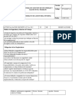 FT-SGSST-10 Formato de Auditoria Interna