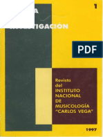 VEGA, CARLOS - Musica e Investigacion 1 1997 - Revista Del Instituto Nacional de Musicología