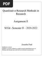 Assignment 2 - Quanlitative Research Methods