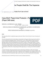 Case Brief - Pepsi-Cola Products V Pagdanganan (Pepsi 349 Case) - The Welfare of The People Shall Be The Supreme Law