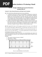 Indian Institute of Technology Mandi: CE 351 - Design of Reinforced Concrete Structures Autumn 2022-23