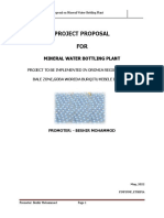 Project Proposal FOR: Mineral Water Bottling Plant