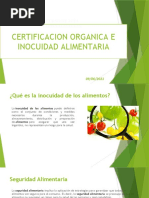 Certificacion Organica e Inocuidad Alimnetaria