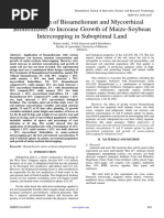 Application of Bioameliorant and Mycorrhizal Biofertilizers To Increase Growth of Maize-Soybean Intercropping in Suboptimal Land