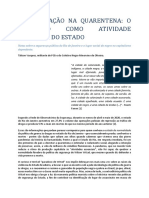 Documento Final - VASQUES, Tálison. MILITARIZAÇÃO NA QUARENTENA - O GENOCÍDIO COMO ATIVIDADE ESSENCIAL DO ESTADO. 2020