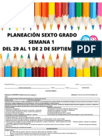 Planeacion Semana 1 Sexto Grado 2022-2023