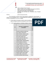 Informe de Entrega de Informes de Progreso I Bimestre 5° A