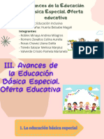 Avances de La Educación Básica Especial. Oferta Educativa