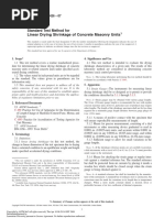 Linear Drying Shrinkage of Concrete Masonry Units: Standard Test Method For