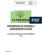 Programa de Higiene y Saneamiento