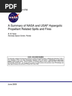 A Summary of NASA and USAF Hypergolic Propellant Related Spills and Fires