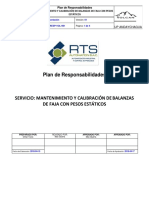 Plan de Responsabilidades Mantenimiento y Calibracion de Balanza para Faja Transportadora Con Peso Estatico