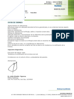 Radiología: Paciente: Edad: 29 Años 7 Meses Sexo: Fecha: Hoja 1 de 1 Dirigido A: A Quien Corresponda