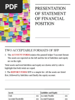 Presentation of Statement of Financial Position