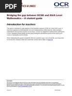 Bridging The Gap Between A Level and Gcse Maths