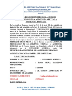 Acta de Informes Orales en Arbitraje