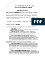 Clasificador Por Objeto Del Gasto para La Administración Pública Federal