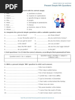 Present Simple WH Questions Worksheet No Ans 2