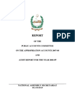 Of The Public Accounts Committee On The Appropriation Accounts 2007-08 AND Audit Report For The Year 2008-0