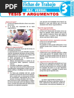 Tesis y Argumentos para Tercer Grado de Secundaria