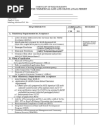 Csag Checklist of Requirements