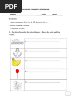 Prueba de Grupos Consonanticos 2° Basico