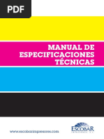 Especificaciones para Imprenta