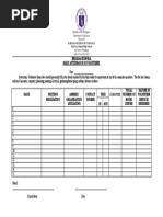 Be Form 4 Daily Attendance of Volunteers