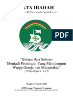 Tata Ibadah Minggu Xii Sesudah Pentakosta (28-08-2022)