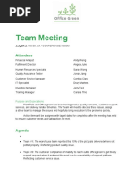 Activity Template Meeting Agenda