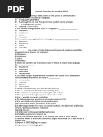 Exam in Language Curriculum