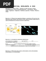 Prueba Inicial Bio 4 Eso