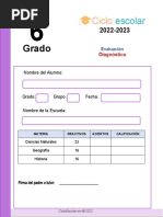 Examen Diagnostico 6grado 2022 2023