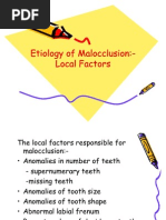 Etiology of Malocclusion Local Factors