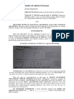 DEED OF ABSOLUTE SALE - SPOUSES LAWRENCE T. REYES and SUSAN S. REYES