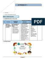 3er Grado - Actividad Del Dia 29 de Agosto