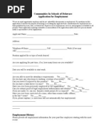 Communities in Schools of Delaware Application For Employment